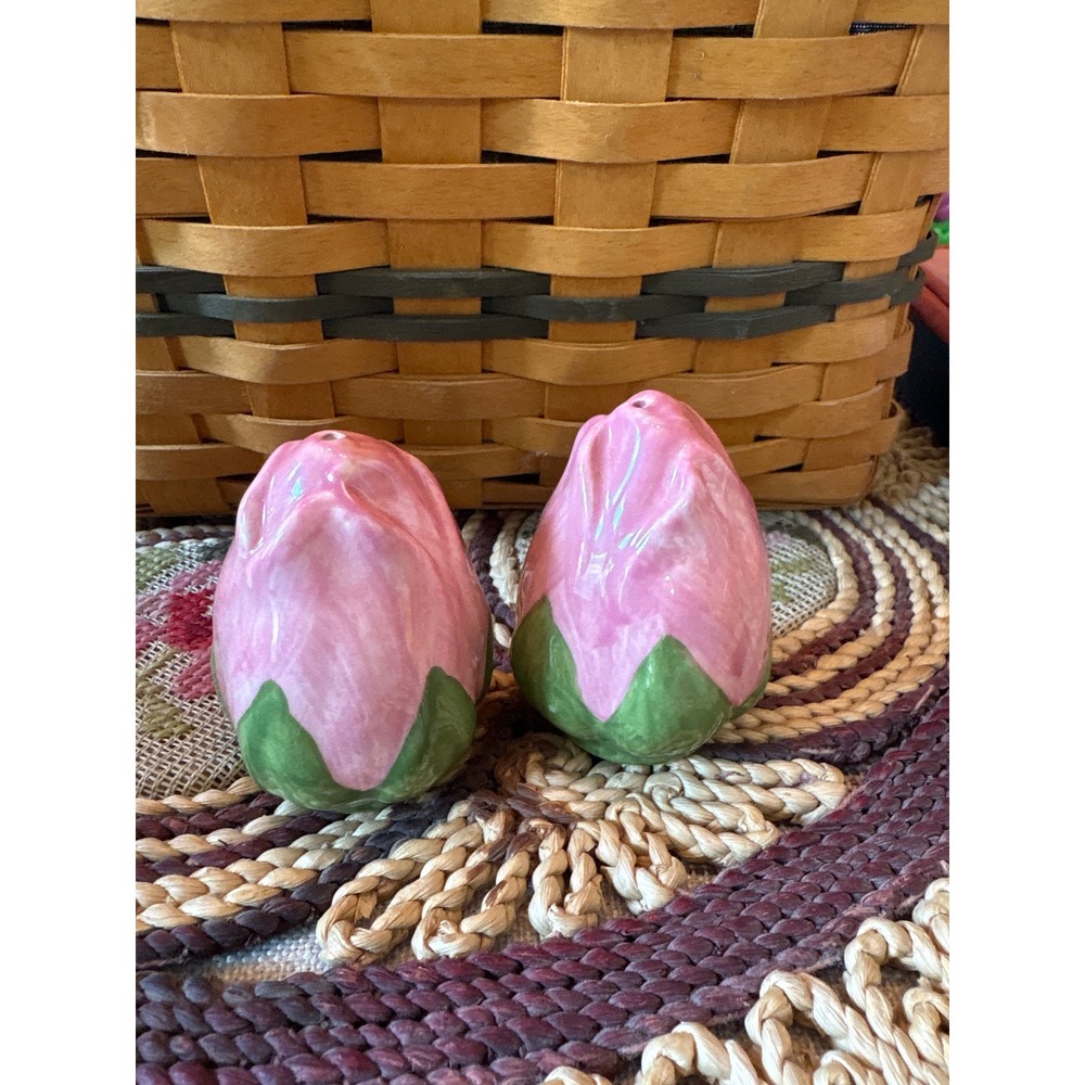 Franciscan Desert Rose Salt and Pepper Shaker Set Pink Rosebud Made in England‎